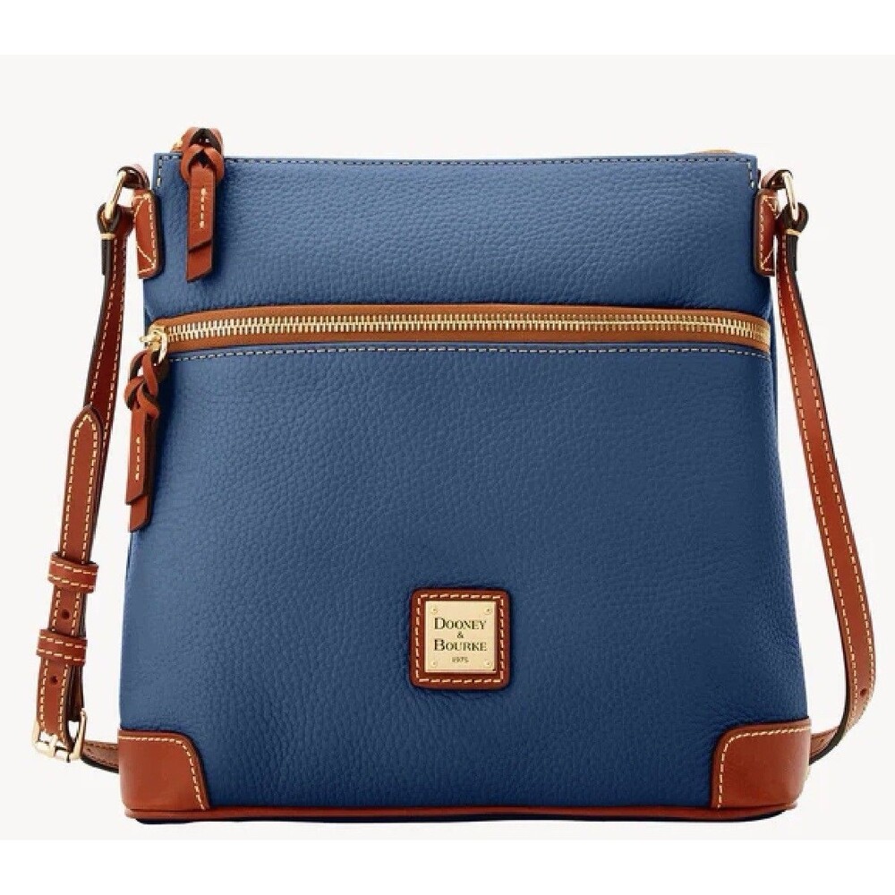 Dooney & Bourke Pebble Grain Crossbody Shoulder Bag purse blue leather